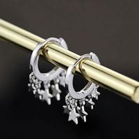 Brass Huggie Hoop Earring, silver color plated, for woman, silver color, 19*13mm 