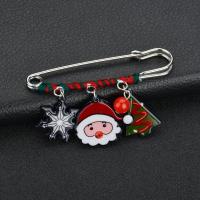 Zinc Alloy Brooch, plated, Christmas Design & for woman, 70*45mm 