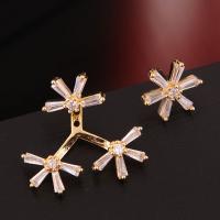 Cubic Zircon Brass Earring, with Cubic Zirconia, plated, for woman 23*13mm 