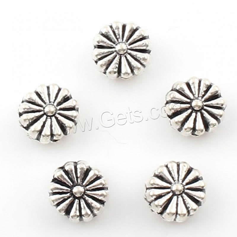 Zinc Alloy Flower Beads, plated, more colors for choice, 8x8x5mm, Hole:Approx 1.5mm, Approx 500PCs/Bag, Sold By Bag