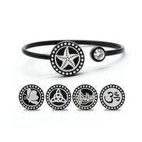 316L Stainless Steel Aromatherapy Bangle, black ionic & micro pave cubic zirconia & for woman, Inner Approx 60mm 