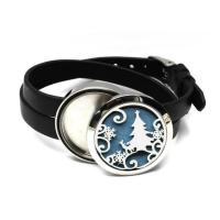 316L Stainless Steel Aromatherapy Bangle, with Leather, fashion jewelry & Unisex 30mm, Inner Approx 60mm 