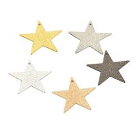 Brass Star Pendants, plated, frosted, Random Color, 21.8mm Approx 1.2mm 