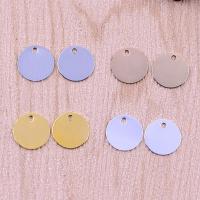 Brass Jewelry Pendants, Flat Round, plated, DIY, Random Color, 9mm Approx 1.2mm 