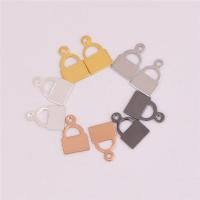 Brass Jewelry Pendants, Lock, plated, Random Color Approx 1mm 