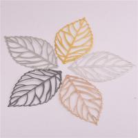 Brass Leaf Pendants, plated, hollow, Random Color Approx 1mm 