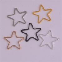 Brass Jewelry Finding, Star, plated, hollow, Random Color, 22mm 