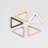Brass Jewelry Finding, Triangle, plated, hollow, Random Color, 17mm 