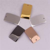 Brass Jewelry Pendants, Rectangle, plated, Random Color Approx 1.2mm 