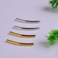 Brass Curved Tube Beads, plated, fashion jewelry & DIY, Random Color 