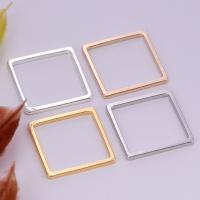 Brass Jewelry Finding, Square, plated, DIY & hollow, Random Color, 15mm 