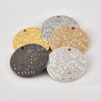 Brass Jewelry Pendants, Flat Round, plated, Random Color, 19mm Approx 1mm 
