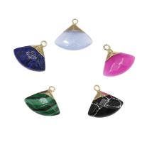 Gemstone Brass Pendants, with Brass, gold color plated Approx 1.8mm 