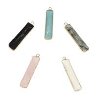 Gemstone Brass Pendants, with Brass, gold color plated Approx 2.4mm 