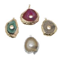 Gemstone Brass Pendants, with Brass, gold color plated, DIY 27-53mm Approx 3.6mm 