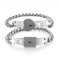 Titanium Steel Bracelet, 2 pieces & Korean style & Unisex, silver color, 205mm,195mm 