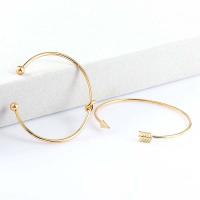 Zinc Alloy Cuff Bangle, plated, 2 pieces & fashion jewelry & for woman, golden .5 Inch 