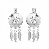 Zinc Alloy Floating Charm Pendant, plated, for 8mm beads, silver color, 52*21mm 