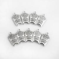 Zinc Alloy Jewelry Pendants, French Fries, plated, DIY, silver color, 15*25mm  