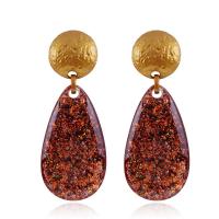 Zinc Alloy Drop Earring, with Resin, plated, fashion jewelry & for woman 
