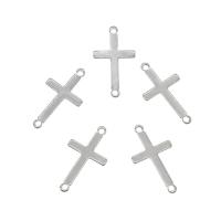 Stainless Steel Charm Connector, 304 Stainless Steel, Cross, 1/1 loop, original color Approx 1.5mm 