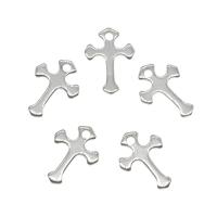 Stainless Steel Cross Pendants, 304 Stainless Steel, original color Approx 1.3mm 