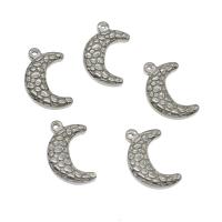Stainless Steel Pendants, Moon, original color Approx 1.4mm 
