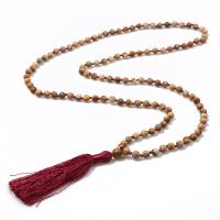 Gemstone Sweater Necklace, with Polyamide, Tassel, fashion jewelry & for woman, 80mm, 6mm Approx 33.8 Inch 