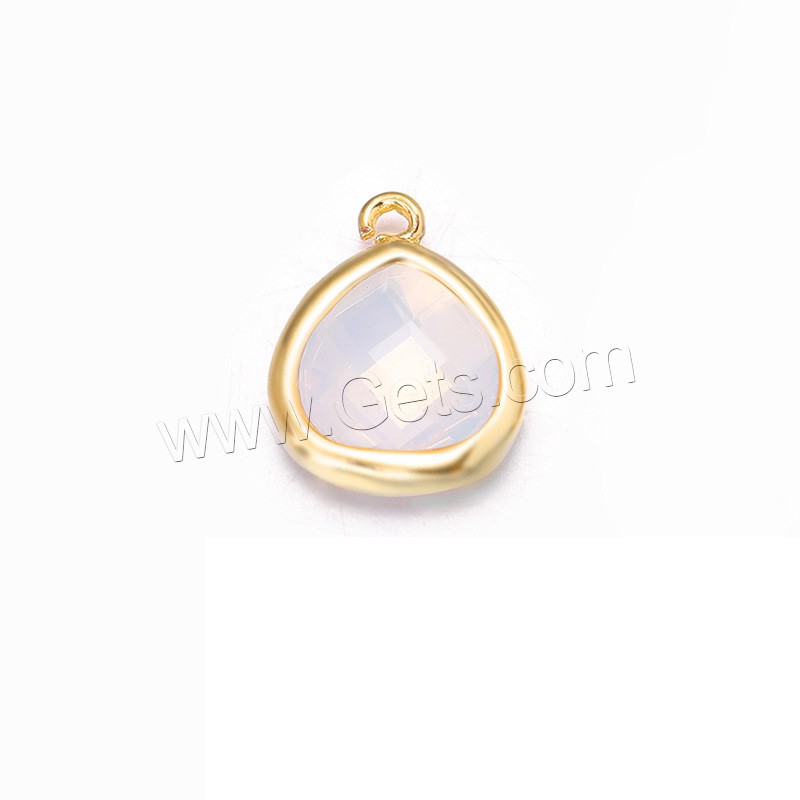 Brass Jewelry Pendants, with Crystal, Teardrop, gold color plated, different size for choice, more colors for choice, Hole:Approx 1mm, 10PCs/Bag, Sold By Bag