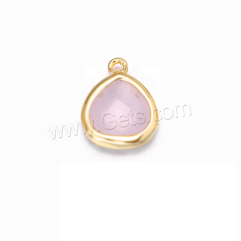 Brass Jewelry Pendants, with Crystal, Teardrop, gold color plated, different size for choice, more colors for choice, Hole:Approx 1mm, 10PCs/Bag, Sold By Bag
