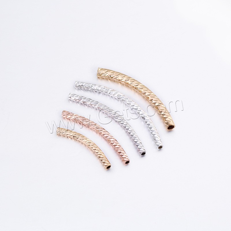Brass Curved Tube Beads, plated, different size for choice, more colors for choice, 10PCs/Bag, Sold By Bag