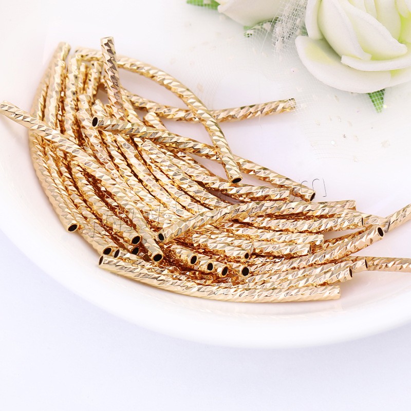 Brass Curved Tube Beads, plated, different size for choice, more colors for choice, 10PCs/Bag, Sold By Bag