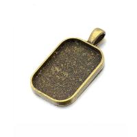 Zinc Alloy Pendant Cabochon Setting, Rectangle, plated Inner Approx 