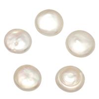 Coin Cultured Freshwater Pearl Beads, Button, natural, no hole, white, 14-15mm 