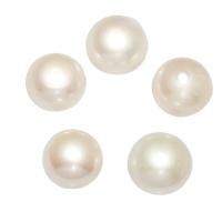 Potato Cultured Freshwater Pearl Beads, natural, half-drilled, white, 13-14mm Approx 0.8mm 
