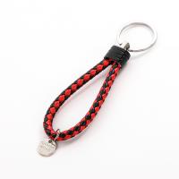 PU Leather Key Chain, with Plastic, plated, Unisex 125mm 