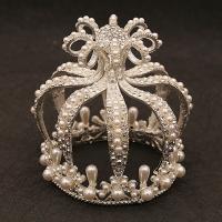 Couronne impériale de mariée, alliage de zinc, avec cristal & perle de plastique, Placage, bijoux de mode Vendu par PC