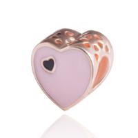 Zinc Alloy Heart Beads, plated, DIY & enamel 8*11mm 