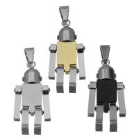 Stainless Steel Pendants, Robot, plated Approx 