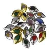 Brass Jewelry Beads, with Cats Eye, plated, random style, 30-32x18-20x13-18mm Approx 1.5mm 