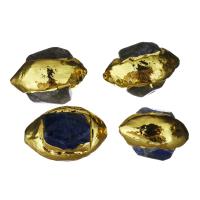 Weinlese Messing Perlen, mit Edelstein, goldfarben plattiert, verschiedenen Materialien für die Wahl, 25-28x18-19x16.5-20mm, Bohrung:ca. 1.5mm, verkauft von PC