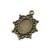 Zinc Alloy Pendant Cabochon Setting, antique brass color plated Approx 1mm, Inner Approx 20mm 