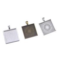 Zinc Alloy Pendant Cabochon Setting, Square, plated Approx 4.1mm, Inner Approx 25mm 