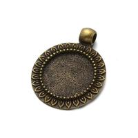 Zinc Alloy Pendant Cabochon Setting, plated Approx 4mm, Inner Approx 20mm 