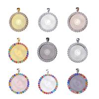 Zinc Alloy Pendant Cabochon Setting, plated, with rhinestone Approx 2mm, Inner Approx 30mm 