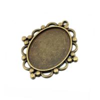 Zinc Alloy Pendant Cabochon Setting, antique brass color plated Approx 1mm, Inner Approx 