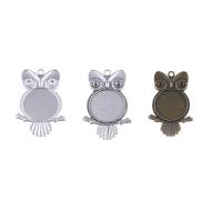 Zinc Alloy Pendant Cabochon Setting, Owl, plated Approx 1mm, Inner Approx 25mm 