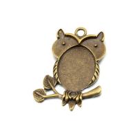 Zinc Alloy Pendant Cabochon Setting, Owl, plated Approx 1mm, Inner Approx 