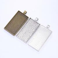 Zinc Alloy Pendant Cabochon Setting, Rectangle, plated Approx 4mm, Inner Approx 