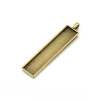 Zinc Alloy Pendant Cabochon Setting, Rectangle, plated Approx 1mm, Inner Approx 
